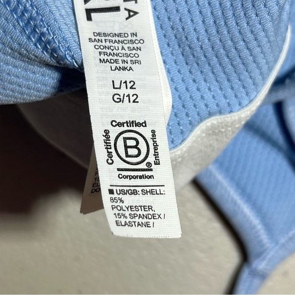 Athleta Girl Top Size Large 12 Blue Athletic Cheer Yoga Sports Cami - Picture 7 of 8